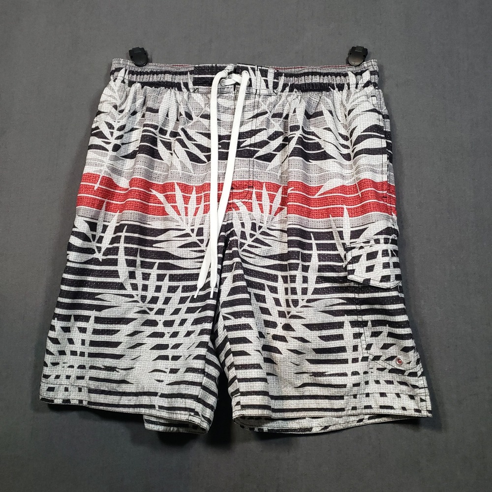 Sonoma Swim Trunks Mens Large Multicolor Tropical Striped Cargo‎ Board Shorts